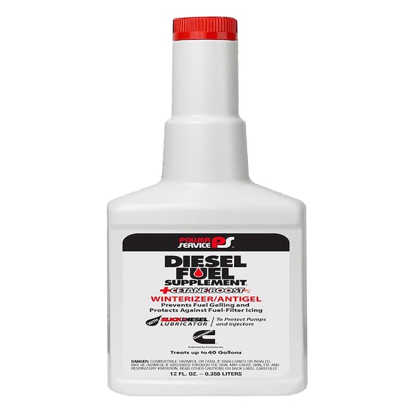 Power Service Diesel Fuel Supplement + Cetane Boost Diesel Fuel Anti-Gel 12 oz